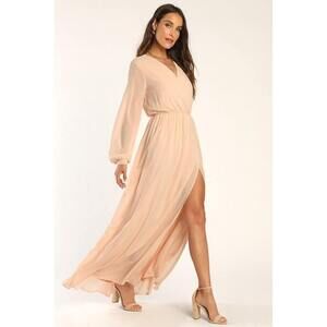 Lulus Wondrous Water Lilies Blush Pink Maxi Dress - Size S